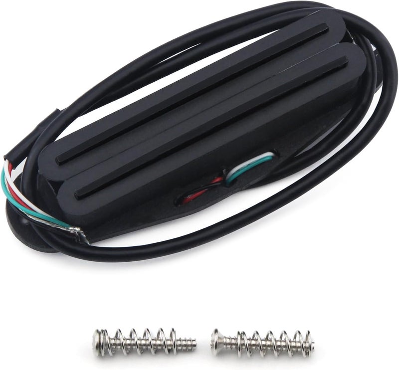 FLEOR Alnico 5 Hot Dual Rail Humbucker Single-Coil-Sized Pickup 9-10K Humbucker Pickup, Full Black - Image 1